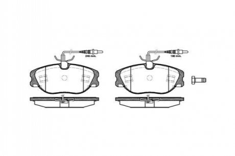 Колодки тормозные (передние) Citroen Jumpy/Evasion/Fiat Scudo/Peugeot Expert/806 95-06 WOKING P2053.44 (фото 1)
