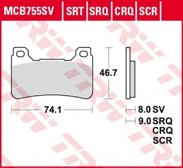 Колодки тормозные TRW MCB755SV