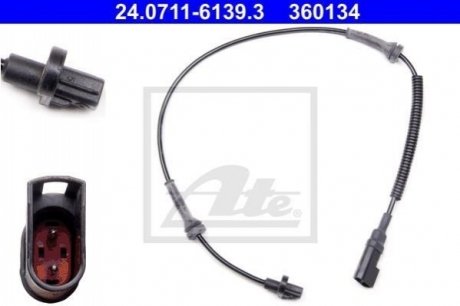 Датчик ABS (задний) Ford Connect 1.8/1.8 TDCI 02-13 ATE 24.0711-6139.3 (фото 1)