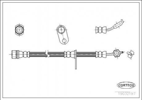 Гальмівний шланг Toyota Carina Corolla 88-2001 F R CORTECO 19032197 (фото 1)