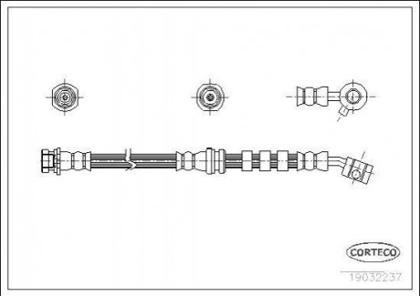Гальмівний шланг Nissan Primera (P10) 1 94- 96 F R CORTECO 19032237