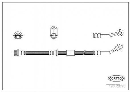 Гальмівний шланг HONDA Civic "1,4-1,6 "95-01 "FL CORTECO 19032896 (фото 1)