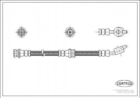 Гальмівний шланг NISSAN Almera "FR "00-"11 CORTECO 19032238 (фото 1)