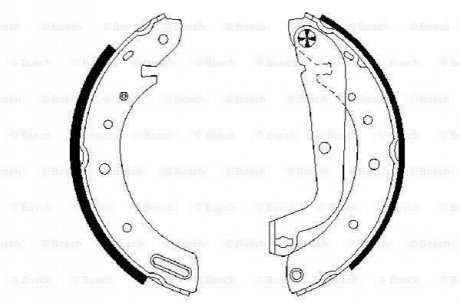 Колодки гальмівні (задні) Ford Maverick/Nissan Serena/Terrano 93-07 (барабанні) (254x57) BOSCH 0 986 487 583 (фото 1)