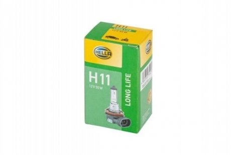 H11 12V 55W Лампа розжарювання LONG LIFE UP TO 3x LONGER LIFETIME HELLA 8GH 223 498-351