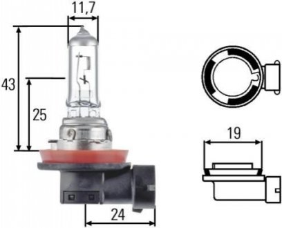 H11 DP (двойной ресурс!) 24V 70W Автолампа (цоколь PGJ19-2) HELLA 8GH 008 358-251