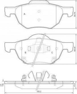 Колодки тормозные (передние) Honda Accord VII 03-08 A.B.S. 37359 (фото 1)