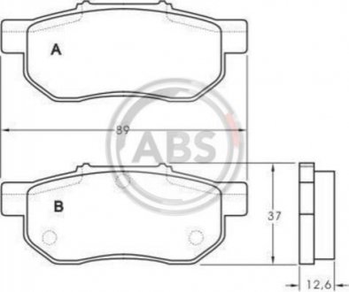 Колодки тормозные (задние) Honda Jazz III/IV 02- A.B.S. 36870