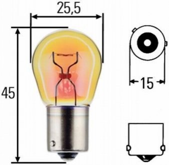 PY21W Heavy Duty 24V 21W автолампа жовта HELLA 8GA 006 841-251