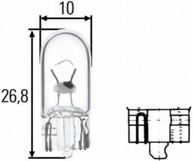 W5W 24V5W Автолампа безцокольная HELLA 8GP 003 594-251