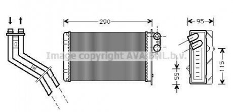 Радіатор обігрівача RENAULT SCENIC I (96-) (AVA) AVA COOLING RT6227