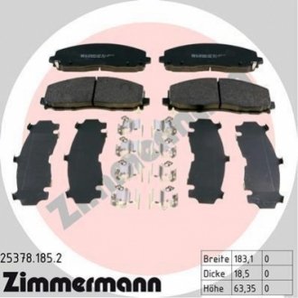 Колодки тормозные (передние) Jeep Wrangler 2.0/2.2 17- ZIMMERMANN 25378.185.2