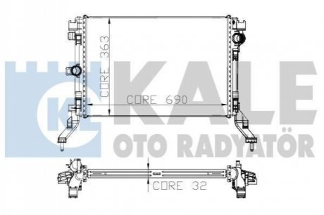 RENAULT Радиатор охлаждения Laguna III,Latitude 2.0 16V/2.0dCi 07- Kale 273800