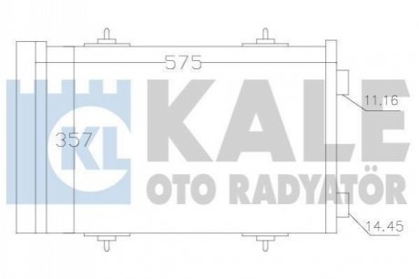 Радиатор кондиционера Citroen C5/Peugeot 508 1.6/1.6D 09- Kale 343090