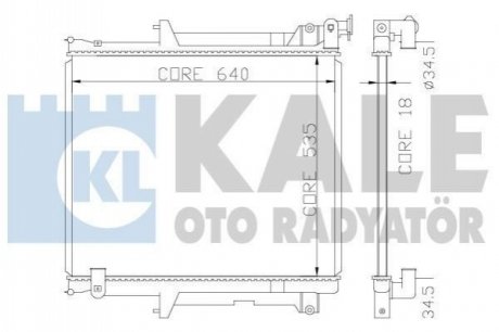 Радиатор охлаждения Mitsubishi L200 2.5D 05- Kale 370400