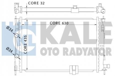 Радиатор охлаждения Nissan Qashqai 2.0D 07-14 Kale 342060 (фото 1)