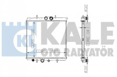 PEUGEOT Радиатор охлаждения 307 1.4 00- Kale 213200