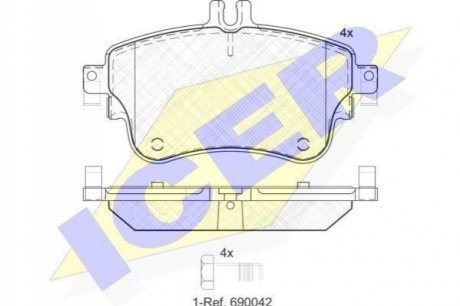 Колодки тормозные (передние) MB A-class (W176)/B-class (W246) 11-18 ICER 182062