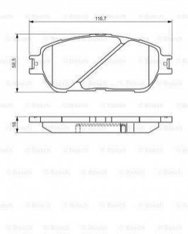 Колодки тормозные (передние) Toyota Camry 01-06/Alphard 03-08/Lexus ES 96-06 BOSCH 0986495160