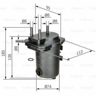 Фільтр паливний RENAULT Megane II \'\'1.5dci - знято з вир-ва BOSCH 0450907009