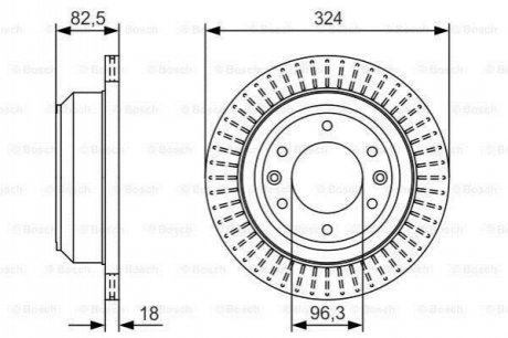 HYUNDAI диск гальмівний задній H-1 08- BOSCH 0986479U29 (фото 1)