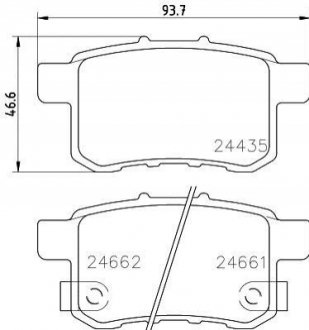 Колодки тормозные (задние) Honda Accord VIII/IX 08- NISSHINBO NP8009