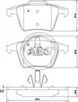 Колодки тормозные (задние) Volvo XC90 02-14 A.B.S. 37343