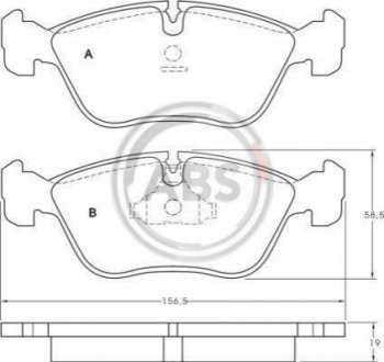 Колодки тормозные (передние) Volvo S70/V70/XC70 96-07 R15 A.B.S. 36783 (фото 1)