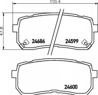 Колодки тормозные (задние) Hyundai H-1/ix55 07-/Kia Carnival 06-/Sorento III 15- NISSHINBO NP6033