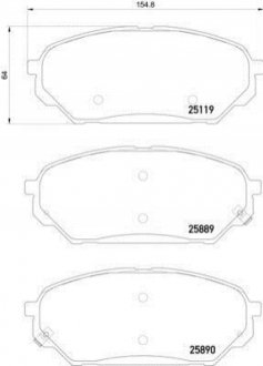 Гальмівні колодки HYUNDAI ix55 Front Axle NISSHINBO NP6086 (фото 1)