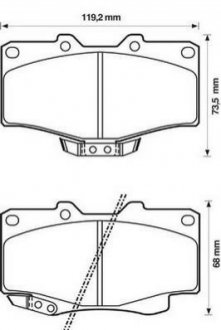 Колодки тормозные (передние) Toyota Land Cruiser 90-02 Jurid 572140J