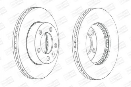 Диск тормозной (передний) Renault Master 10- (302x28) CHAMPION 562713CH-1