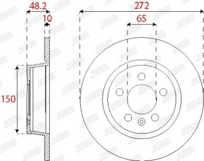 VW Диск гальмівний задн.Audi A3 08-Golf VI 08-, Caddy IIISkodaSeat Jurid 563255JC (фото 1)