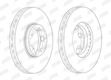 Диск тормозной (передний) Ford Transit 13- (RWD) (308х33) Jurid 563124J-1