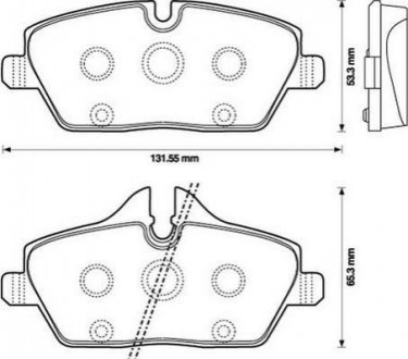 Колодки тормозные (передние) BMW 1 (E81/E82/E87/E88) 04-13/2 (F45) 14-18 Jurid 573137J (фото 1)