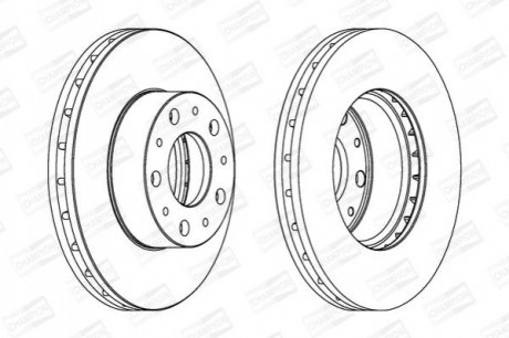 Диск тормозной (передний) Citroen Jumper/Fiat Ducato/Peugeot Boxer 06- (280x28) CHAMPION 562468CH (фото 1)