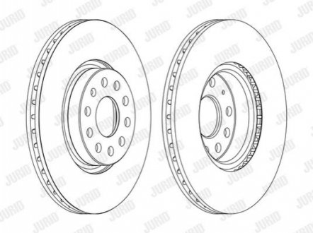 Диск тормозной (передний) Audi A3/Skoda Octavia/SuperB/VW Caddy/Golf 03- (312x25) Jurid 562387JC-1