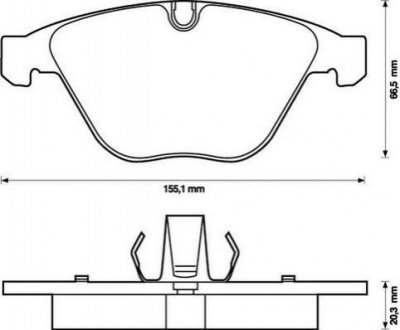 Колодки тормозные (передние) BMW 3 (E90-93/F30/F80) 04-/5 (E60-61)/6 (E63-64)/7 (E65-67) 01-10/X1/Z4 Jurid 573210J