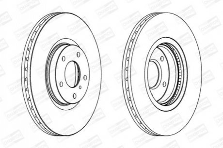 Диск тормозной (передний) Nissan Fuga II 09-/ Murano 03-14/Infiniti G/M Series 05-10 (320x28) CHAMPION 563032CH-1