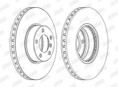 Диск тормозной (передний) BMW 5 (E39) 99-03 (324x30) Jurid 562384JC-1