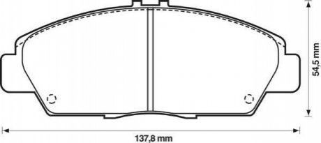 Колодки тормозные (передние) Honda Accord V 92-98/Prelude III/IV/V 86-01/Rover 600 93-00 Jurid 572350J (фото 1)