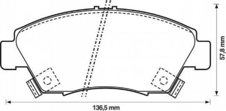 Колодки тормозные (передние) Honda Civic V/VI/VII 91-05/CRX III 92-98/Jazz 08-14 Jurid 572340J (фото 1)