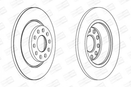 Диск тормозной (задний) Audi A6 05-11 (302x12) CHAMPION 562438CH