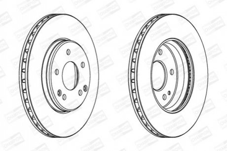 Диск тормозной (передний) MB C-class (W202/W203/CL203/S202/S203) 96-07/E (W210/S210) 95-03 (288x25) CHAMPION 562013CH