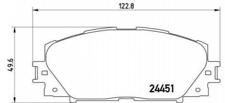 Колодки тормозные (передние) Toyota Prius 08-/Corolla 12-/Lexus CT 10- BREMBO P83106