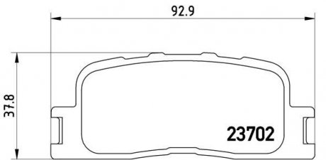 Колодки тормозные (задние) Toyota Camry 01-11/Highlander 00-03/Lexus ES 96-06 BREMBO P83088 (фото 1)