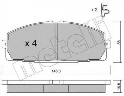 Колодки гальмівні (передні) Toyota Hiace III/IV -06 Metelli 22-0434-0