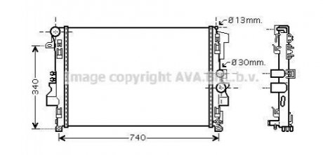 Радиатор охлаждения MB Vito (W639) 03- (-/+AC) AVA COOLING MSA2356 (фото 1)