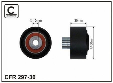 Ролик генератора Fiat Scudo 1.6D Multijet 07- (паразитный) (60х30) CAFFARO 297-30 (фото 1)