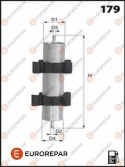 BMW фільтр паливний диз.X5 3,0d 03- EUROREPAR 1643628080